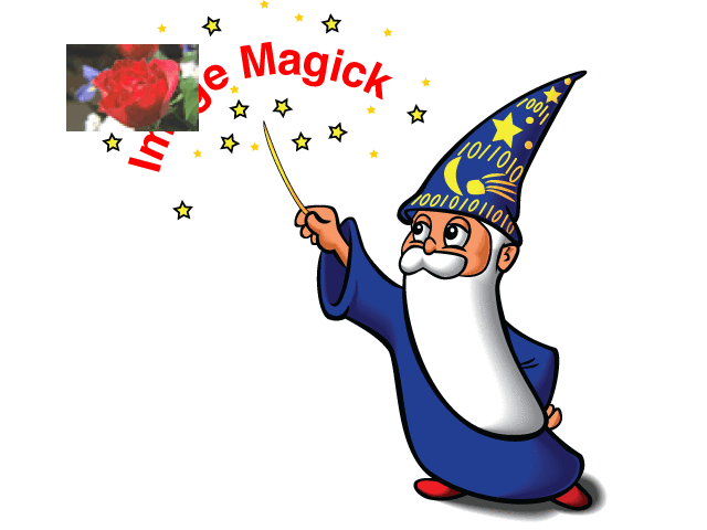 A red rose overlaid on the top-left area of the larger wizard logo using image_composite.