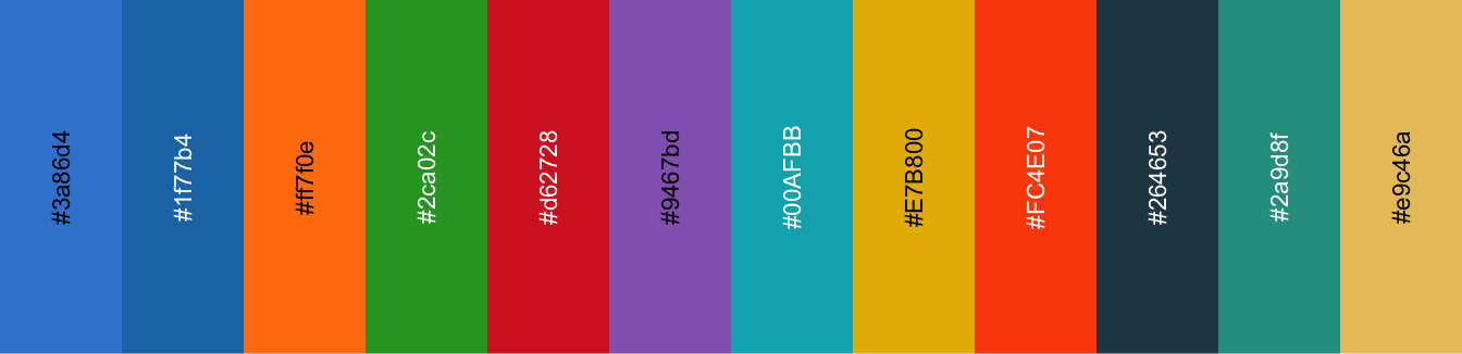 A swatch row of useful hex color codes, each labeled with its #RRGGBB value.