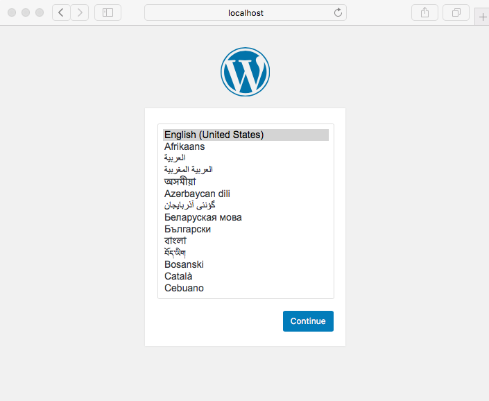 Select WordPress language