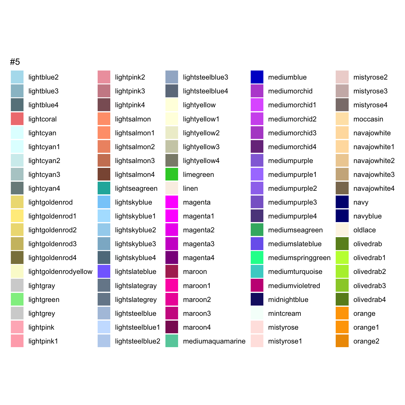 R Color Names 5