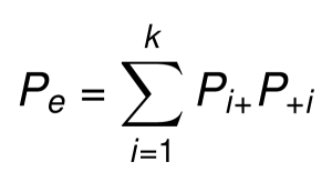 Proportion of expected (chance) agreement formula