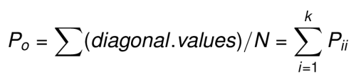 Proportion of observed agreement formula