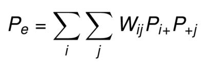 Weighted proportion of expected (chance) agreement formula