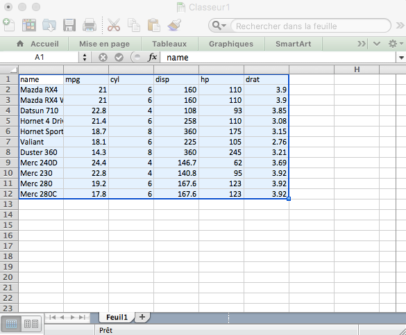 Copy data from excel to R