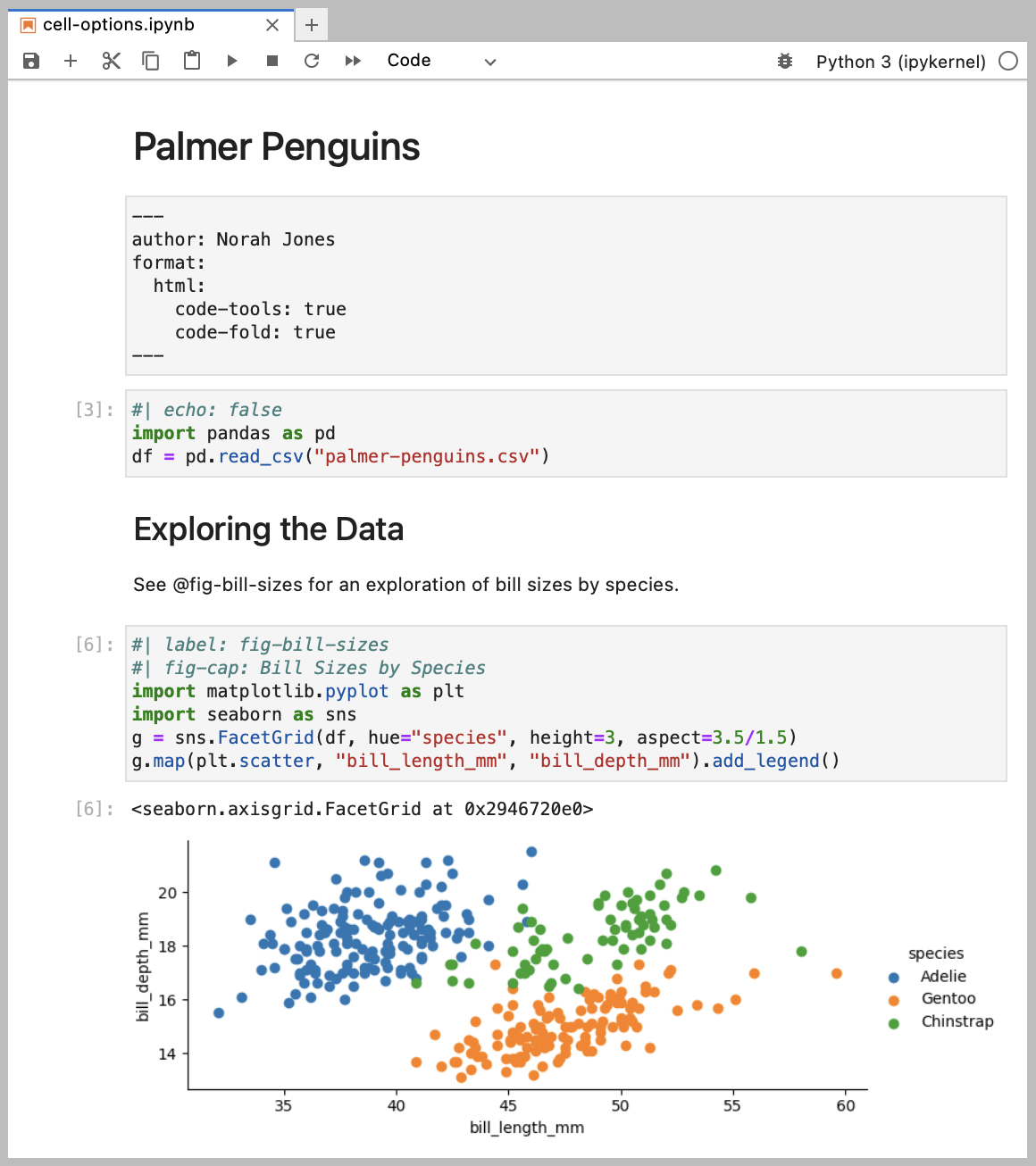 Tutorial interativo de Python com células de código, texto e visualizações.